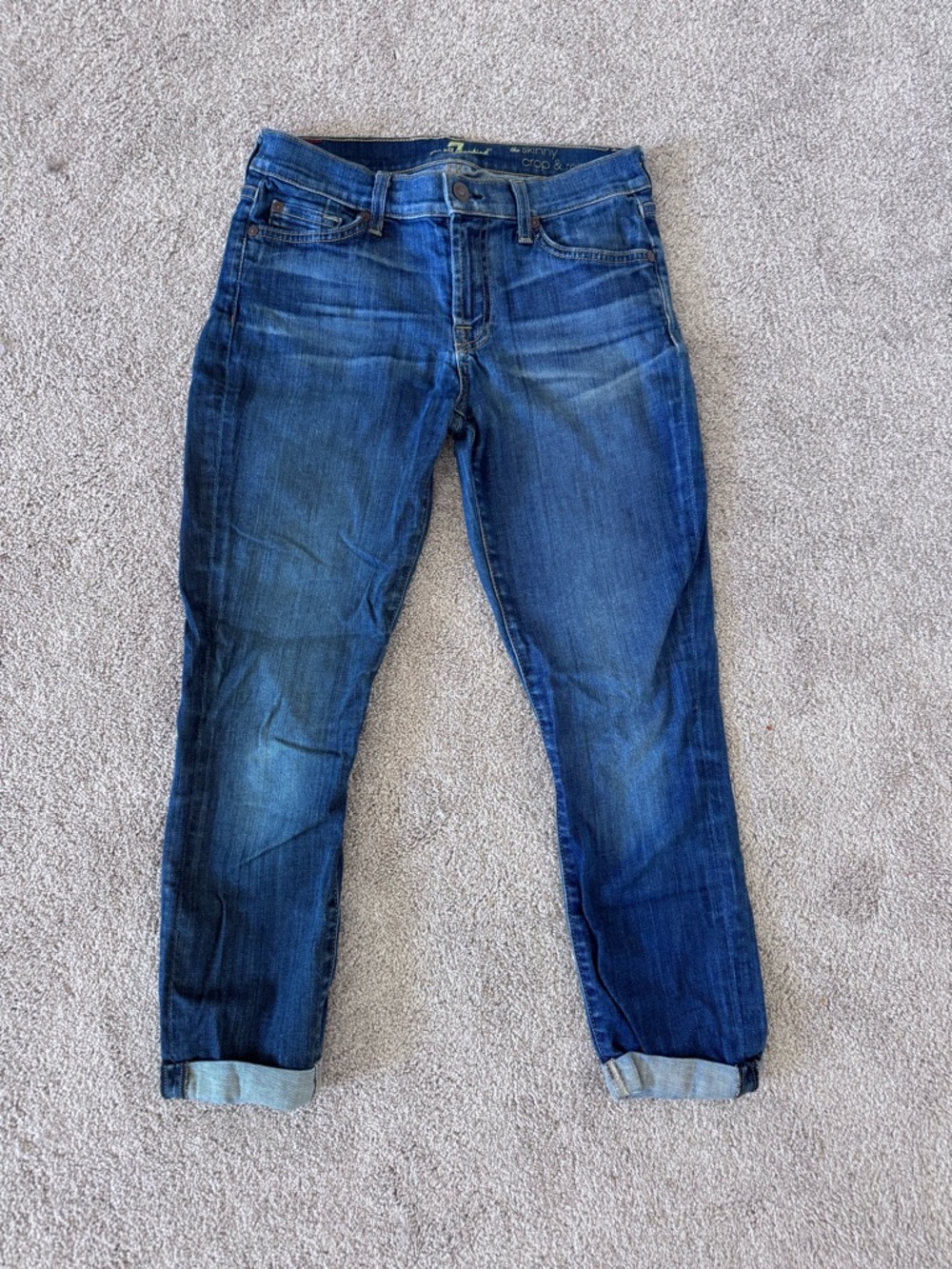 7 For All Mankind Women's Skinny Crop & Roll Jeans